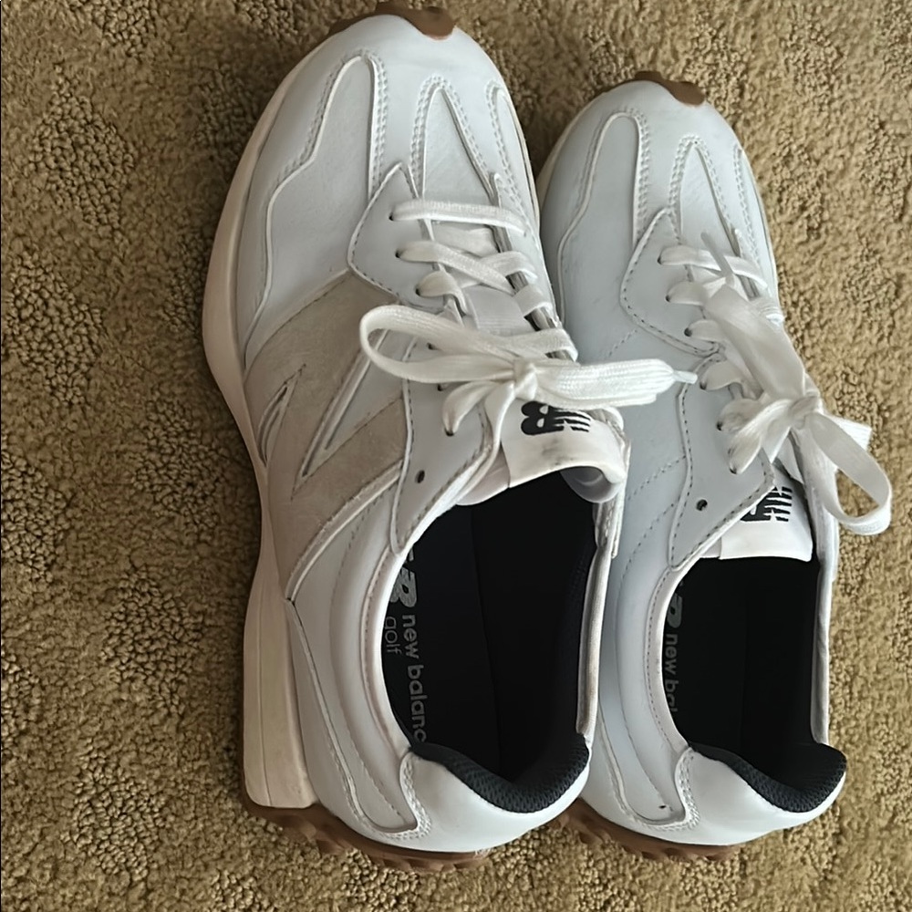 New Balance White Chunky Sneakers with Sporty Silhouette
